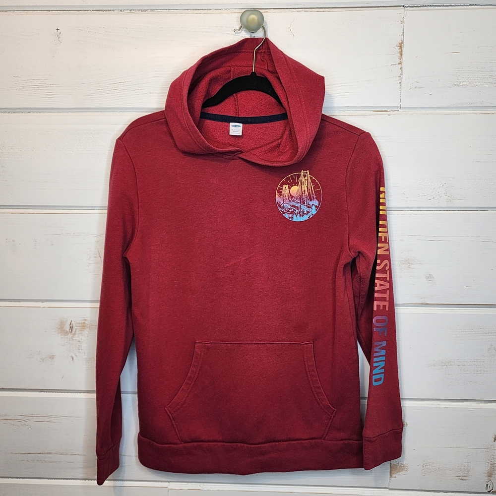 Old Navy Golden State Of Mind Red Pullover XL 14/16